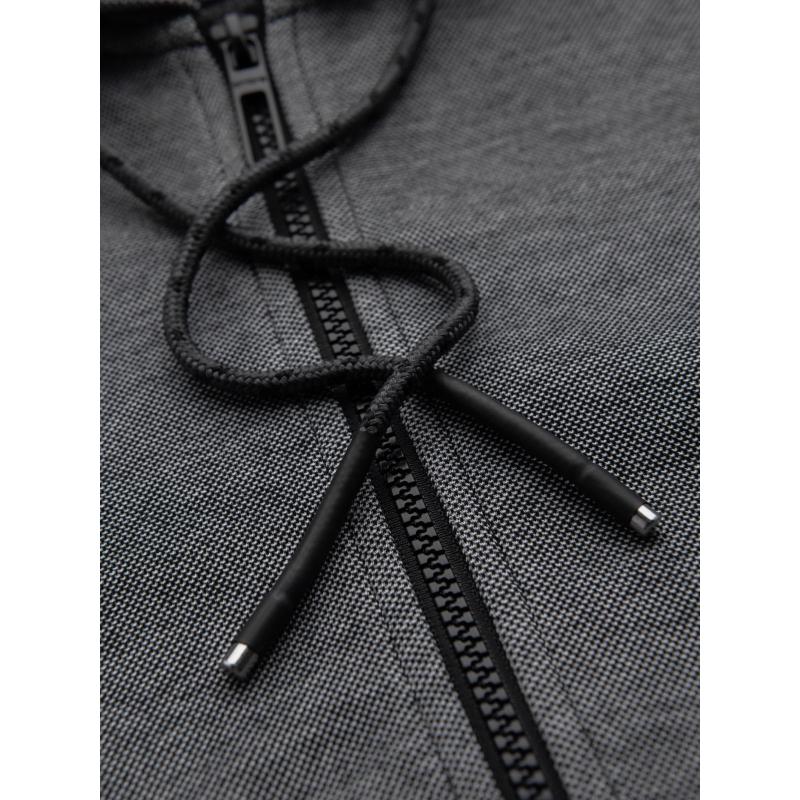 Pánská mikina s kapucí a jemnou strukturou – černá V1 OM-SSZP-0191