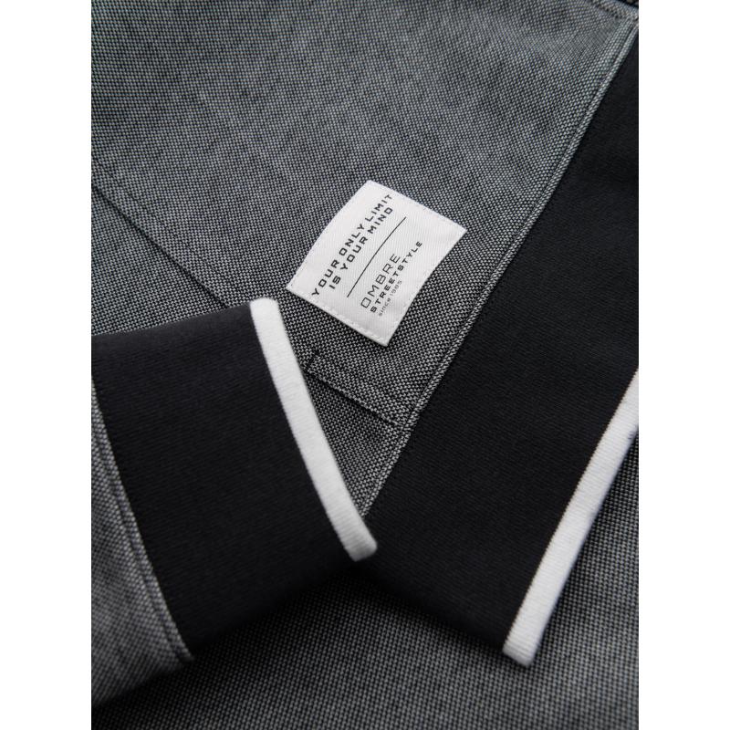 Pánská mikina s kapucí a jemnou strukturou – černá V1 OM-SSZP-0191