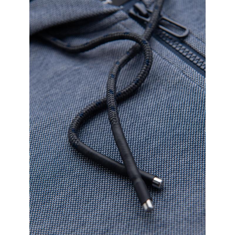 Pánská mikina s kapucí a jemnou strukturou – tmavě modrá V2 OM-SSZP-0191