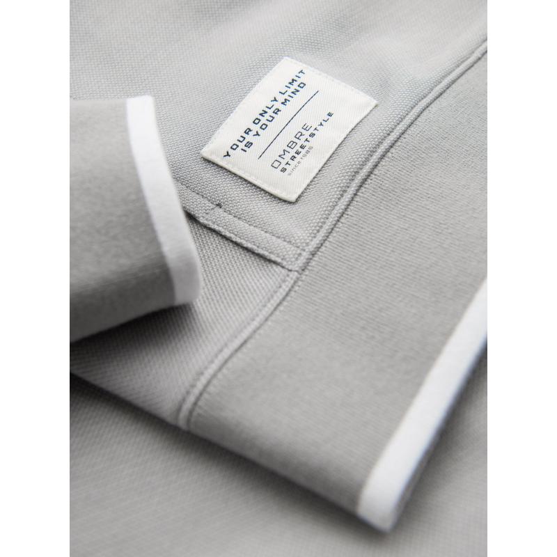 Pánská mikina s kapucí a jemnou strukturou – šedá V4 OM-SSZP-0191