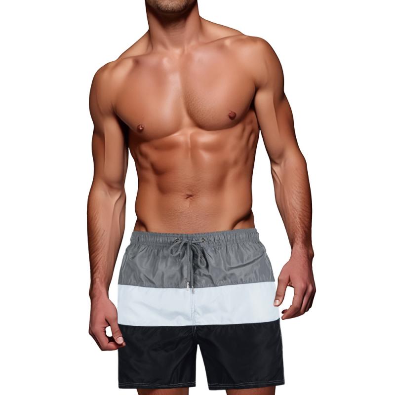 Pánské plavecké šortky šedobílé