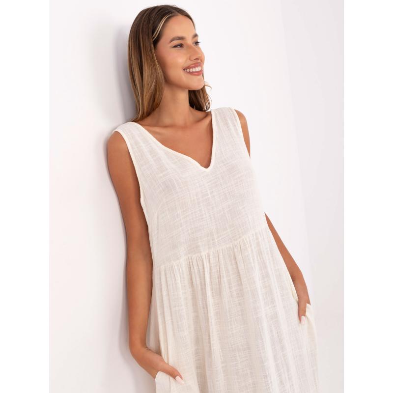 Világos bézs ruha zsebekkel OCH BELLA