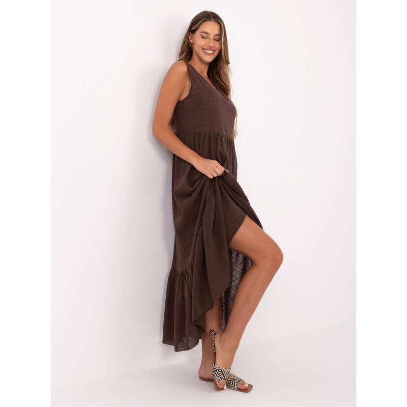 Sötétbarna pamut nyári ruha OCH BELLA