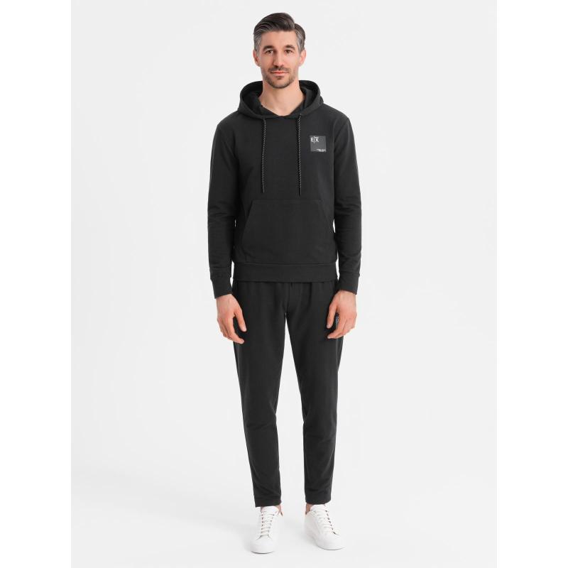 Pánská mikina s kapucí + tepláky – černá V1 Z107