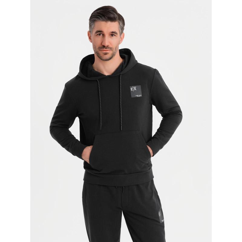 Pánská mikina s kapucí + tepláky – černá V1 Z107