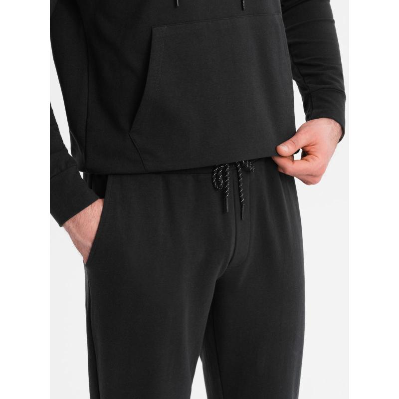 Pánská mikina s kapucí + tepláky – černá V1 Z107