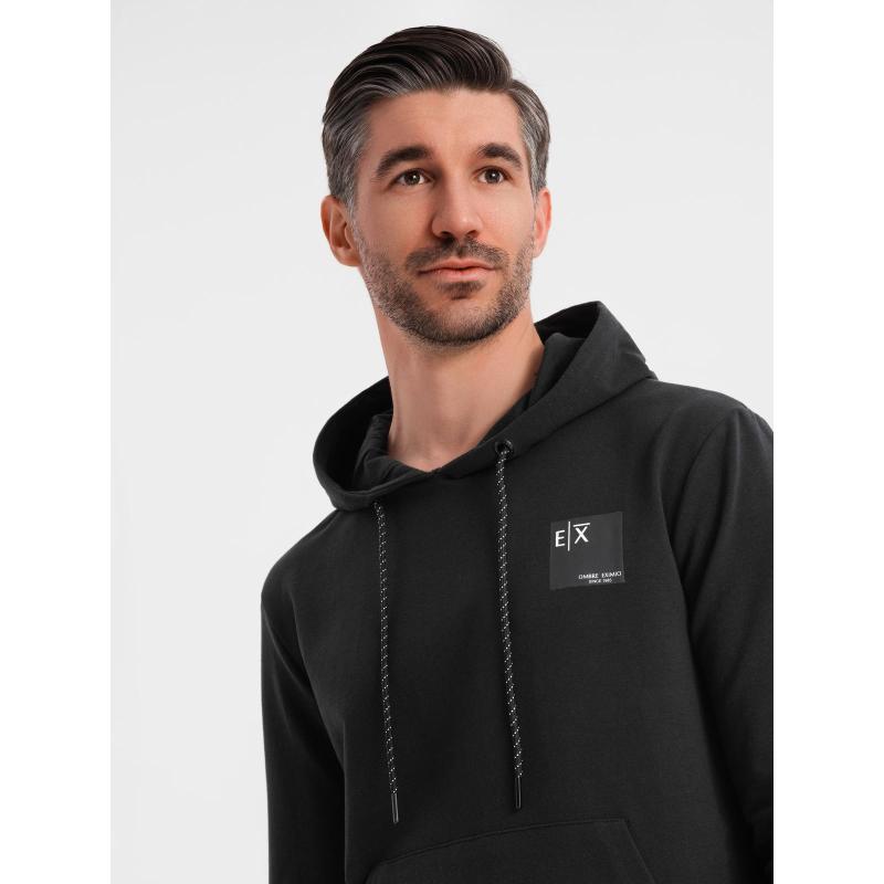 Pánská mikina s kapucí + tepláky – černá V1 Z107