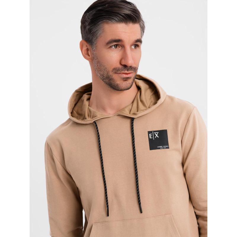 Pánská mikina s kapucí + tepláky – hnědá V3 Z107