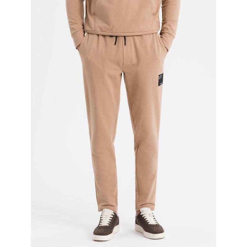 Pánská mikina s kapucí + tepláky – hnědá V3 Z107