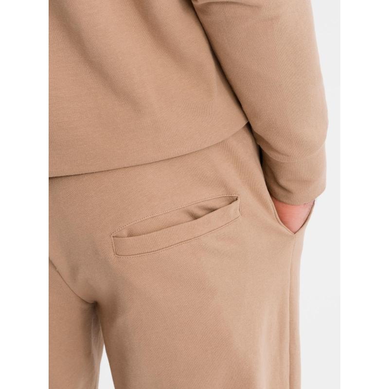 Pánská mikina s kapucí + tepláky – hnědá V3 Z107