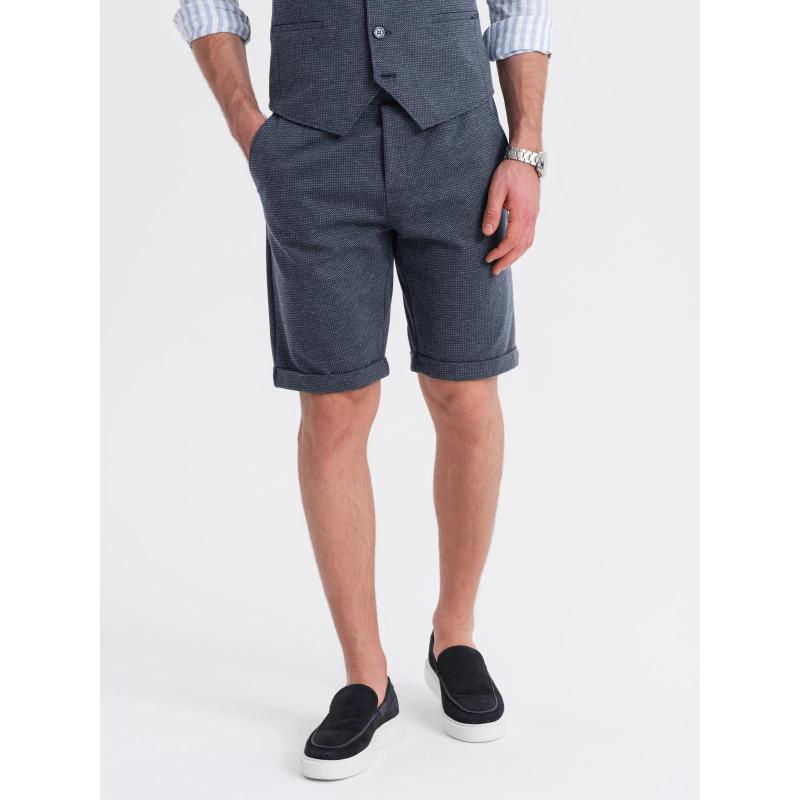 Pánská elegantní souprava vesta + kraťasy - tmavě modrá V1 Z112