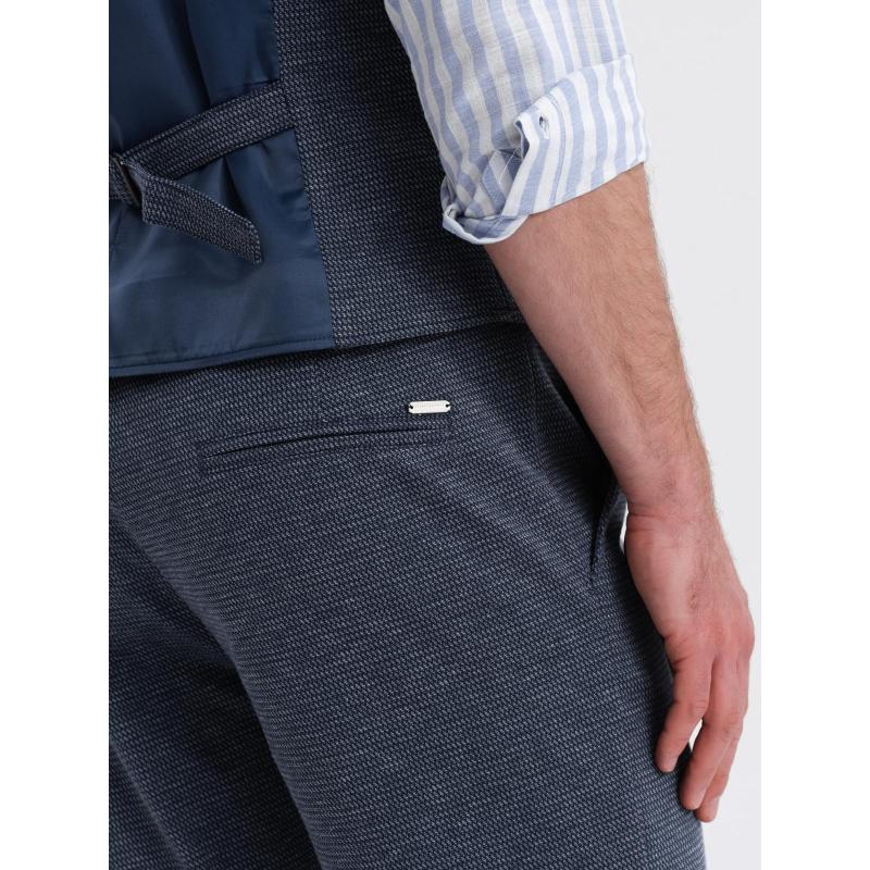 Pánská elegantní souprava vesta + kraťasy - tmavě modrá V1 Z112