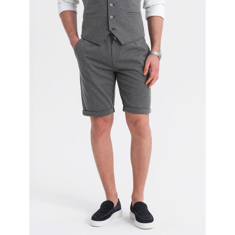 Elegantní pánská souprava vesta + kraťasy - grafitová V3 Z112