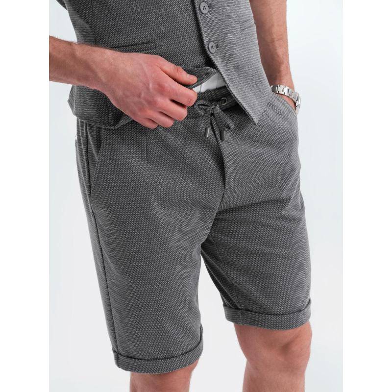 Elegantní pánská souprava vesta + kraťasy - grafitová V3 Z112