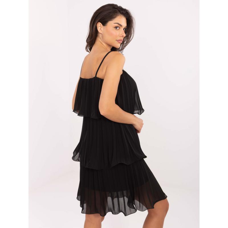 Čierne koktailové šaty bez ramienok OCH BELLA