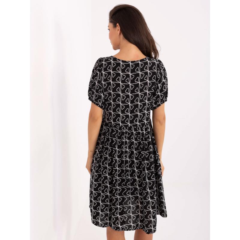 Černé viskózové vzorované šaty SUBLEVEL