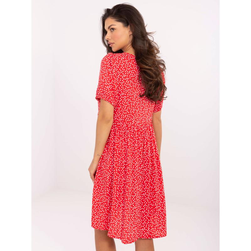 Červené letní šaty s vázáním SUBLEVEL