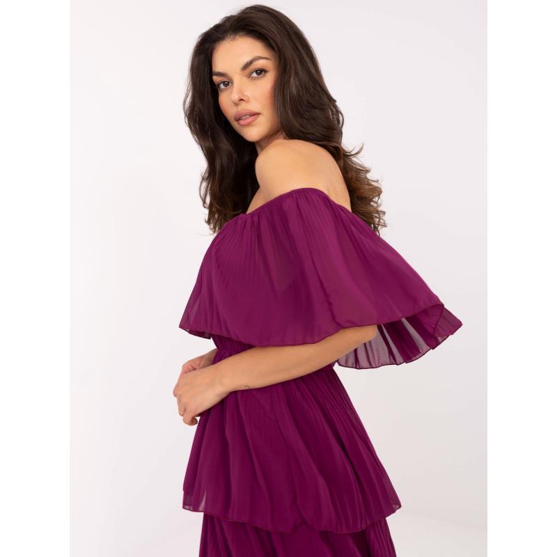 Fialové puntíkované šaty s vrstvami OCH BELLA