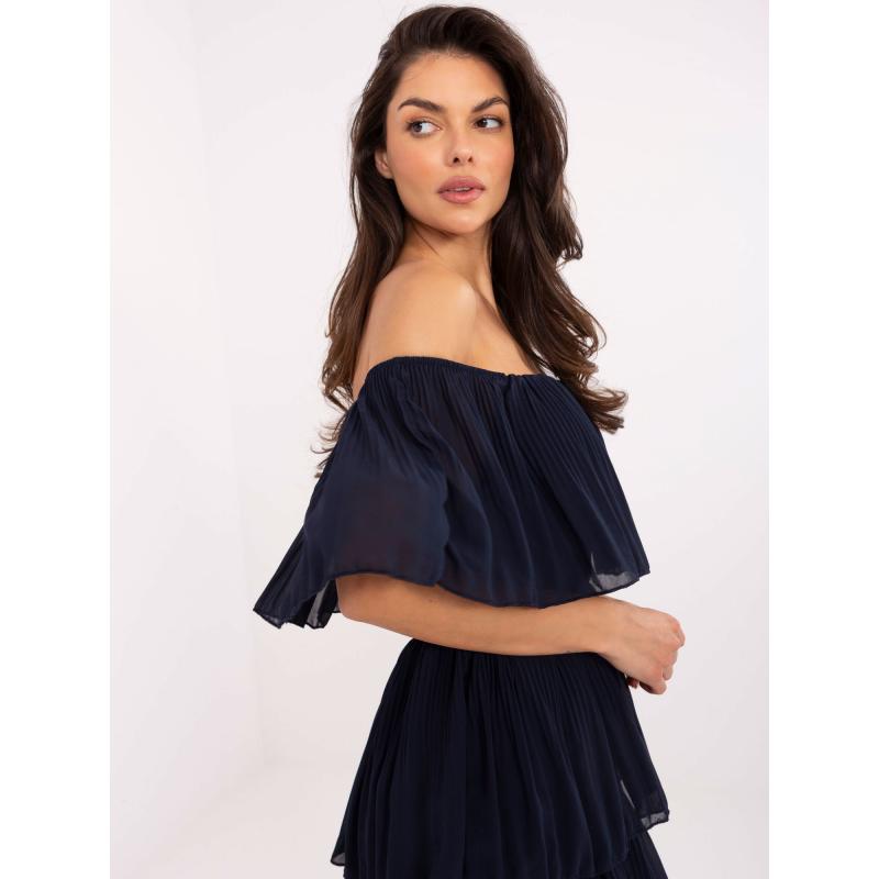 Tengerészkék réteges csíkos ruha OCH BELLA