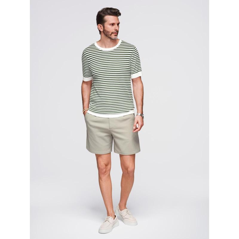 Pamut póló mellkason és háton nyomtatással - sötétbézs V2 OM-TSWT-0201 OM-TSWT-0201