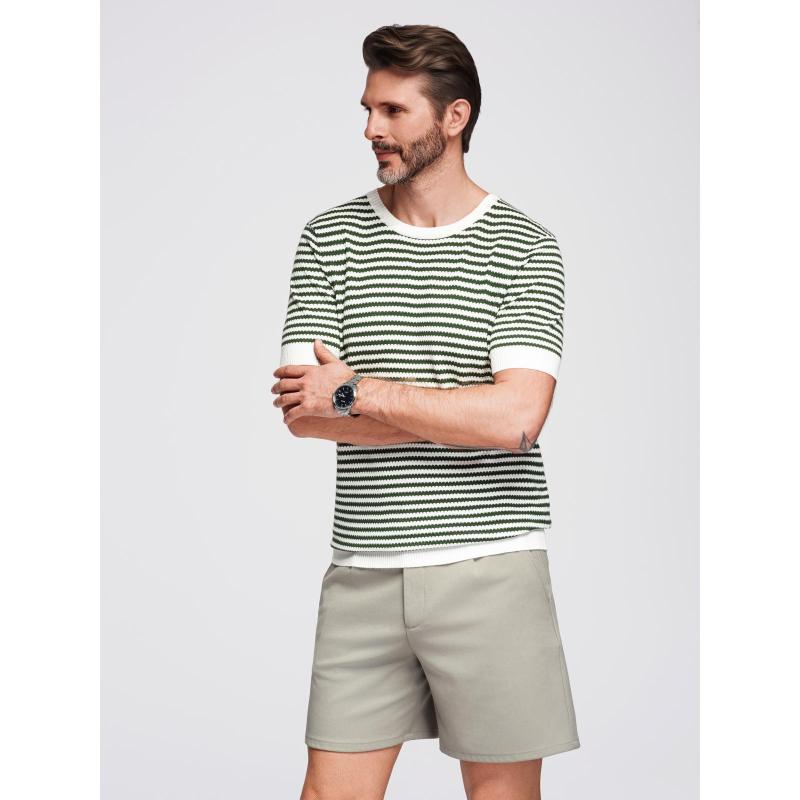 Pamut póló mellkason és háton nyomtatással - sötétbézs V2 OM-TSWT-0201 OM-TSWT-0201