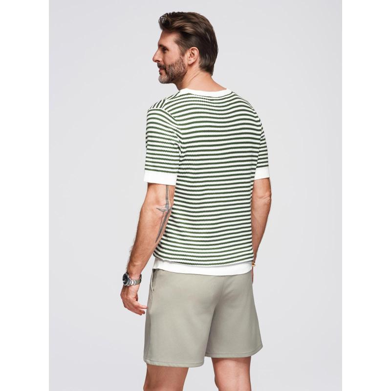 Pamut póló mellkason és háton nyomtatással - sötétbézs V2 OM-TSWT-0201 OM-TSWT-0201