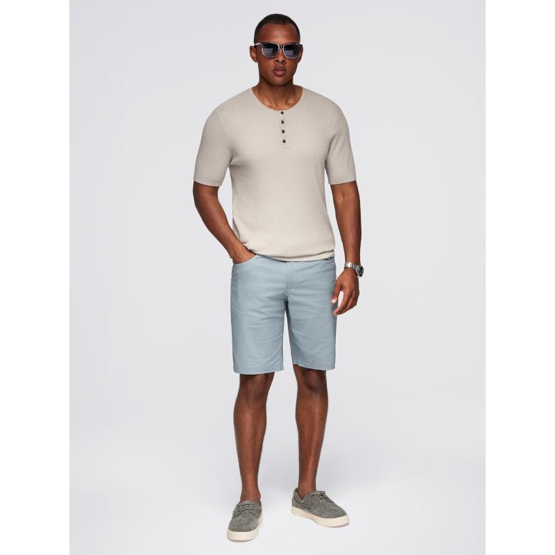 Bavlněné tričko s potiskem na prsou a zádech - tmavě béžové V2 OM-TSWT-0201