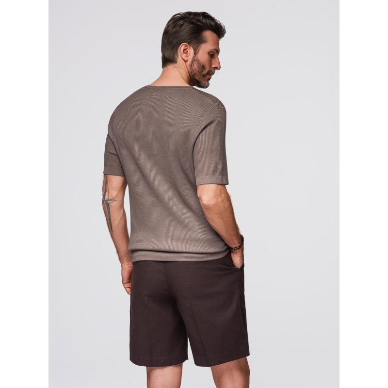 Pamut póló mellkasi és hátsó nyomtatással - sötétbézs V2 OM-TSWT-0201 OM-TSWT-0201