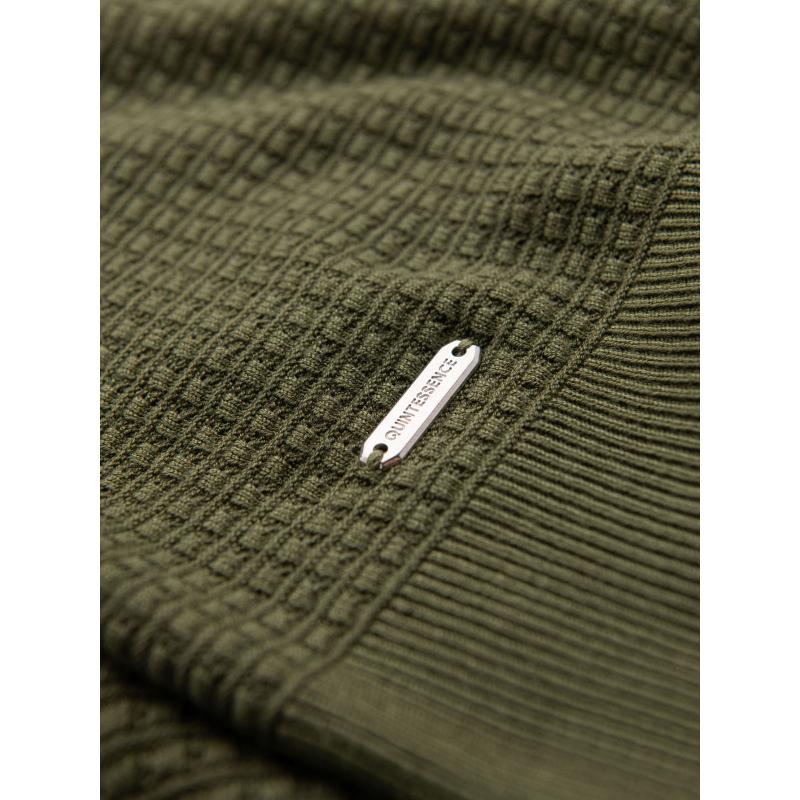 Hosszú, steppelt férfi kabát nagy zsebekkel – fekete V1 OM-JALJ-0308