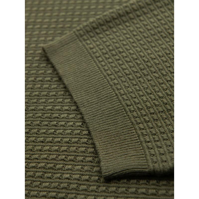 Hosszú, steppelt férfi kabát nagy zsebekkel – fekete V1 OM-JALJ-0308