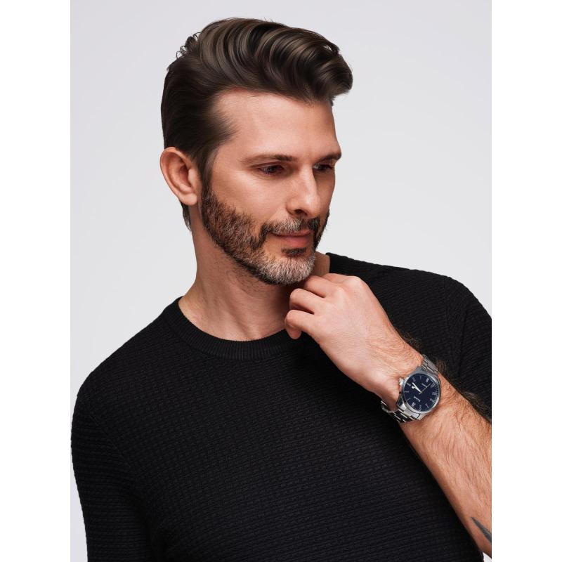 Hosszú, steppelt férfi kabát nagy zsebekkel – bézs V2 OM-JALJ-0308