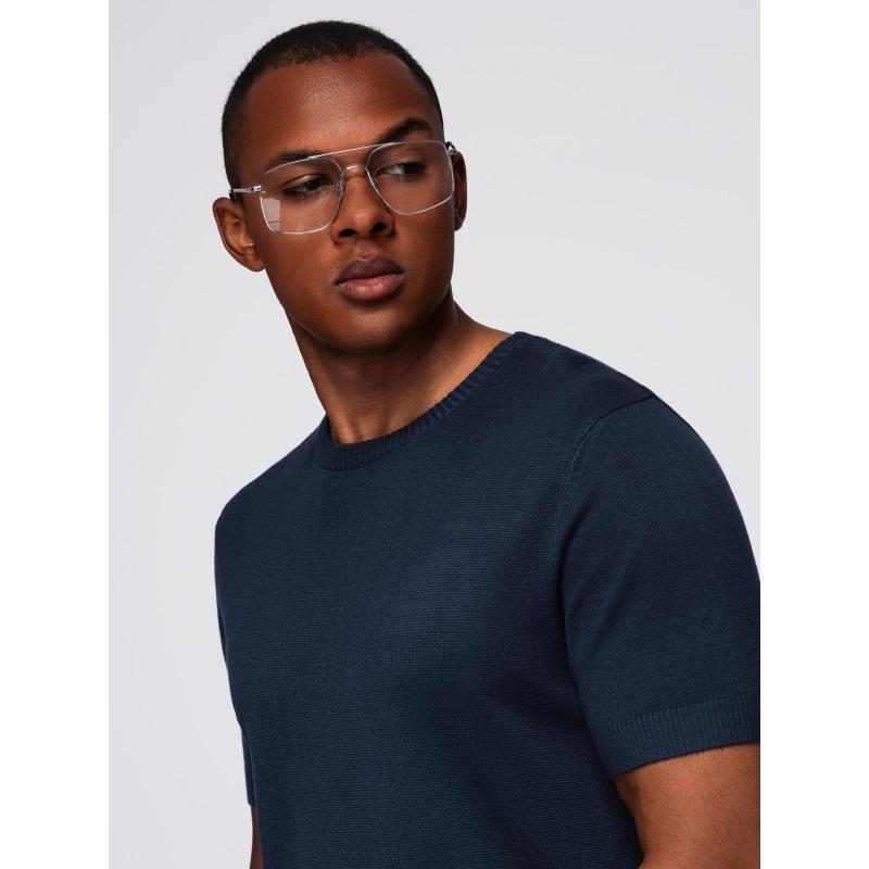 Modern, steppelt férfi kabát kombinált anyagokból – fekete V1 OM-JAHP-0303