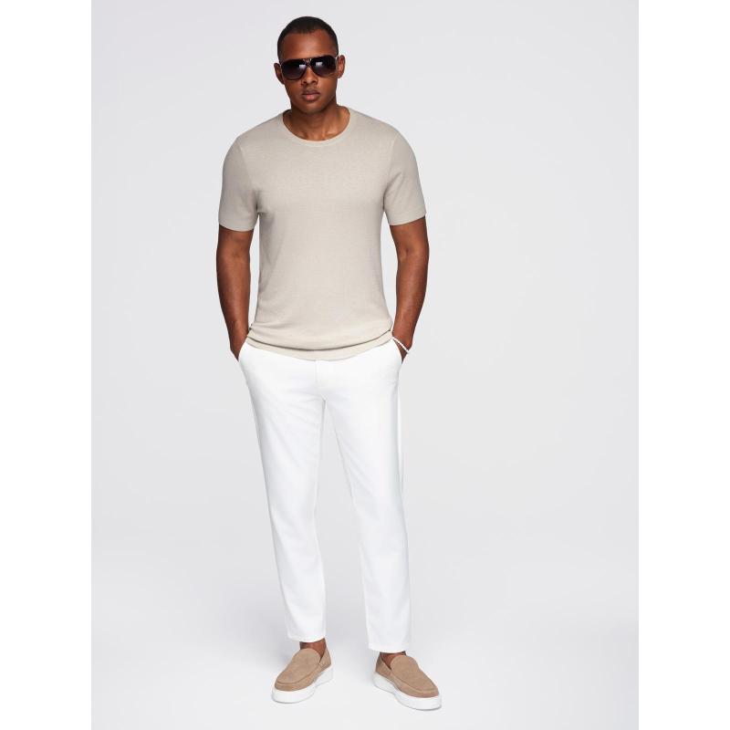 Modern, steppelt férfi kabát kombinált anyagokból – sötétkék V2 OM-JAHP-0303