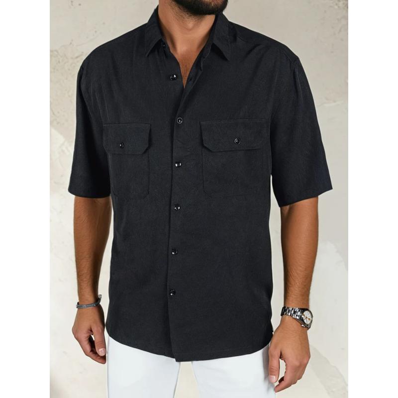 Pánská košile s krátkým rukávem černá