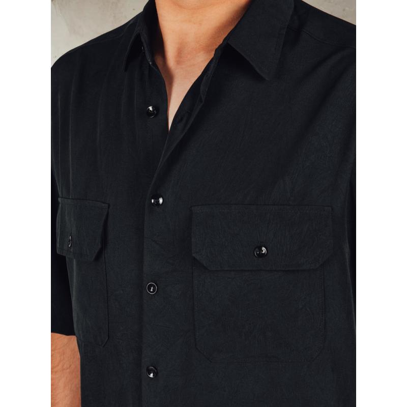 Pánská košile s krátkým rukávem černá