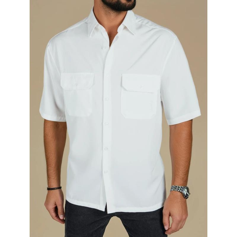 Pánská košile s krátkým rukávem bílá