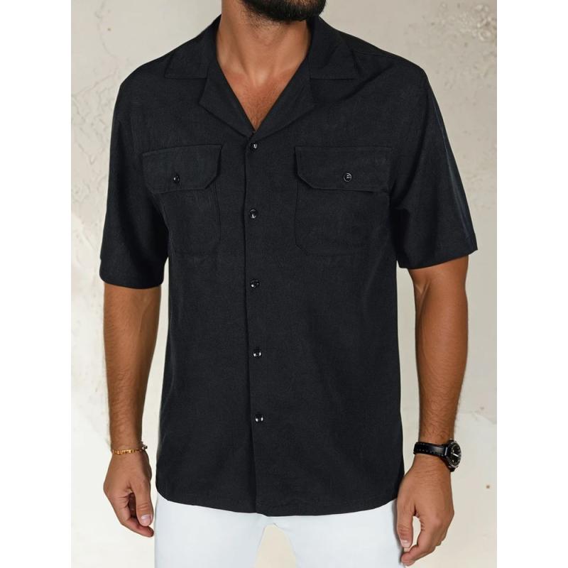Pánská košile s krátkým rukávem černá