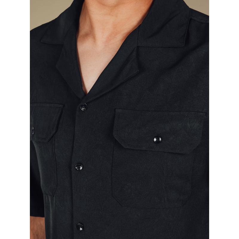 Pánská košile s krátkým rukávem černá