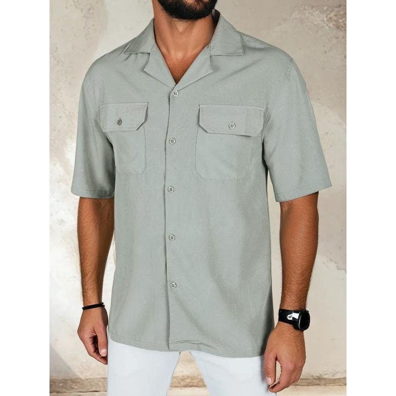 Pánská košile s krátkým rukávem šedá