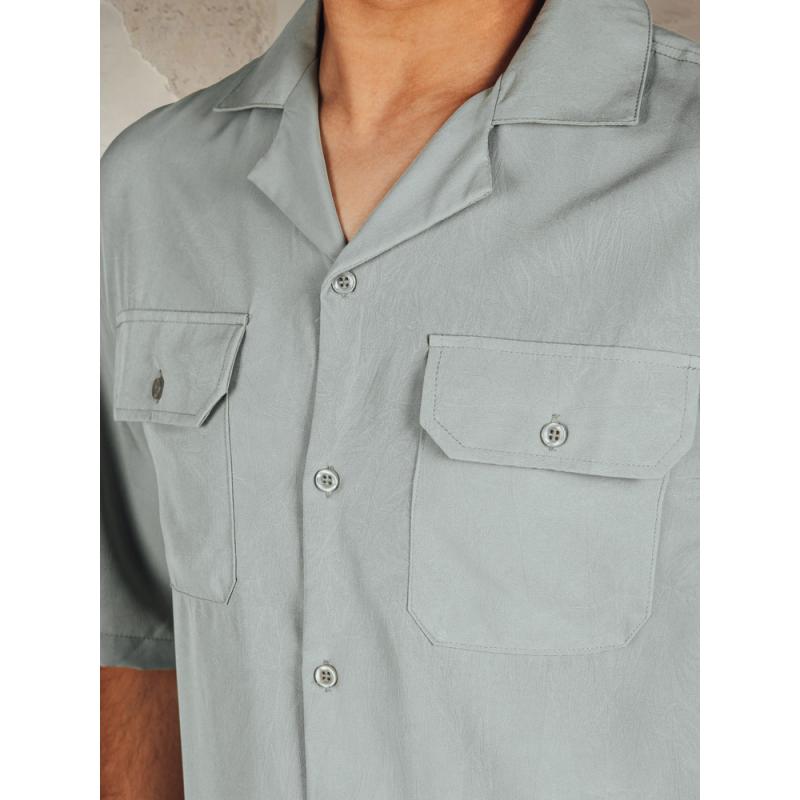 Pánská košile s krátkým rukávem šedá