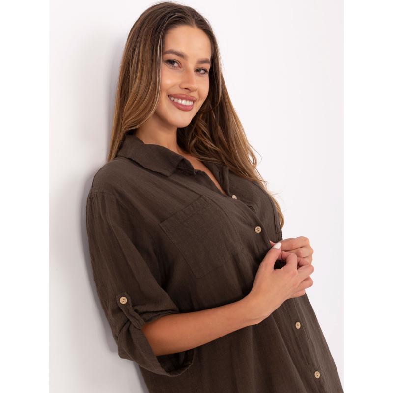 OCH BELLA tmavě hnědé plážové šaty emysinger