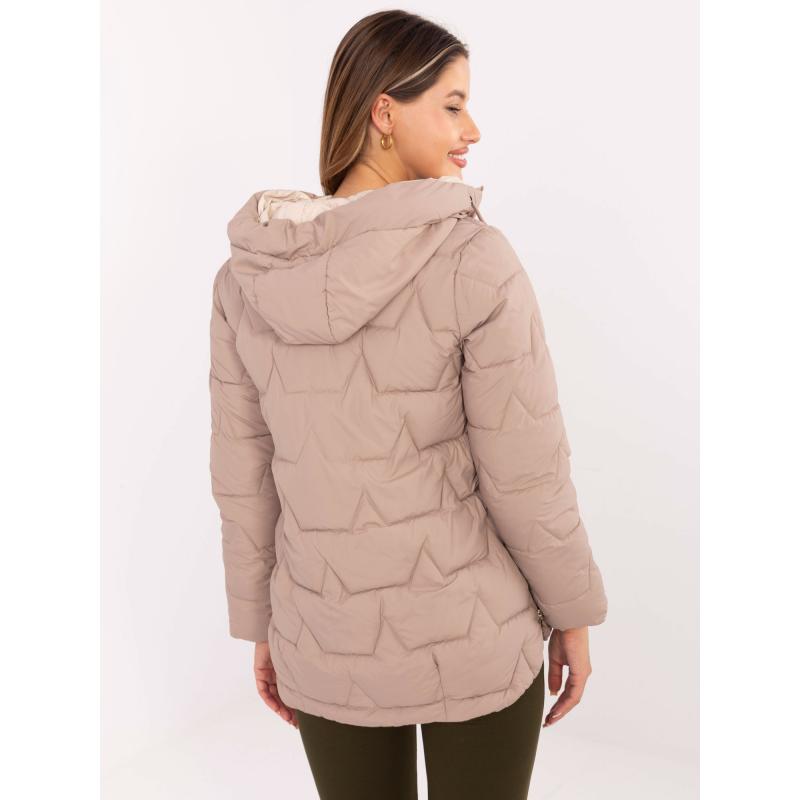 Tmavo béžová prechodná bunda s vreckami