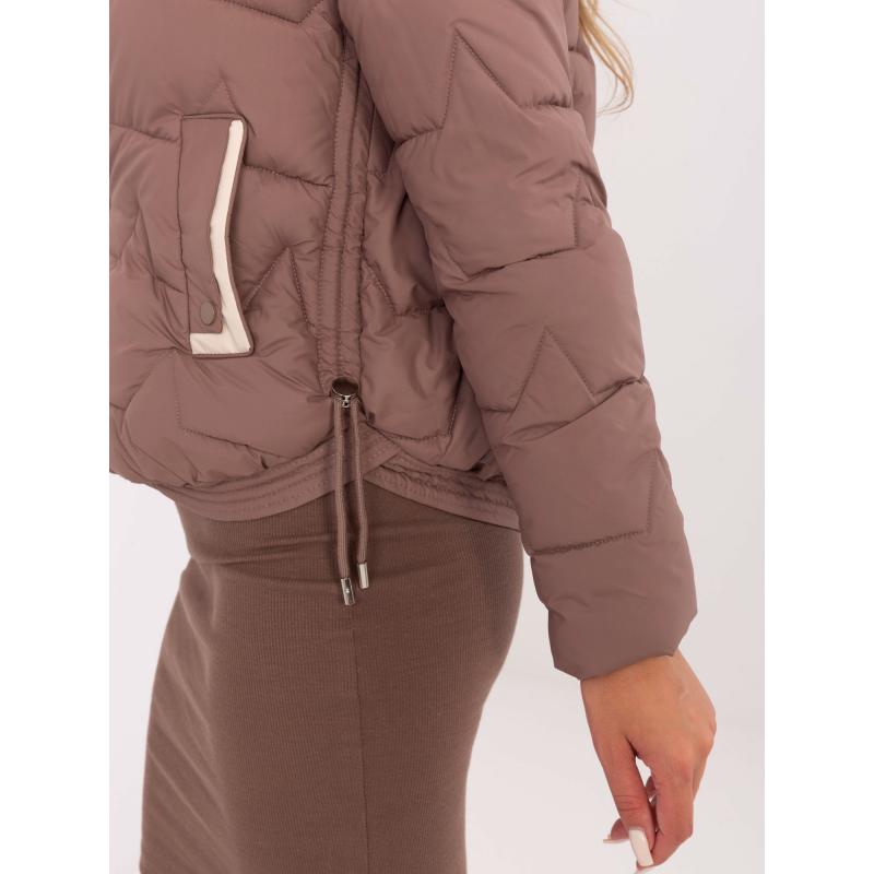 Hnedá dámska bunda s manžetami
