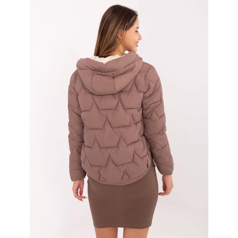 Hnedá dámska bunda s manžetami
