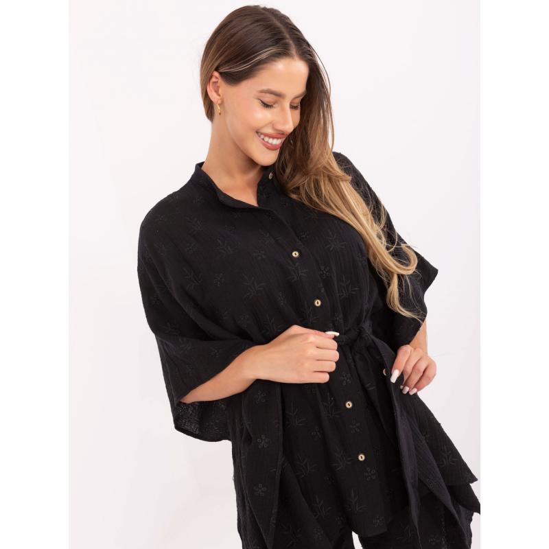 Černý mušelínový letní komplet