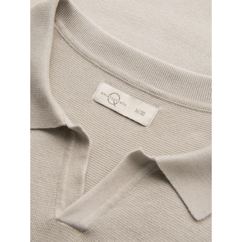 Férfi kabát magas gallérral és aszimmetrikus gombolással – szürke melange V1 OM-COWC-0141