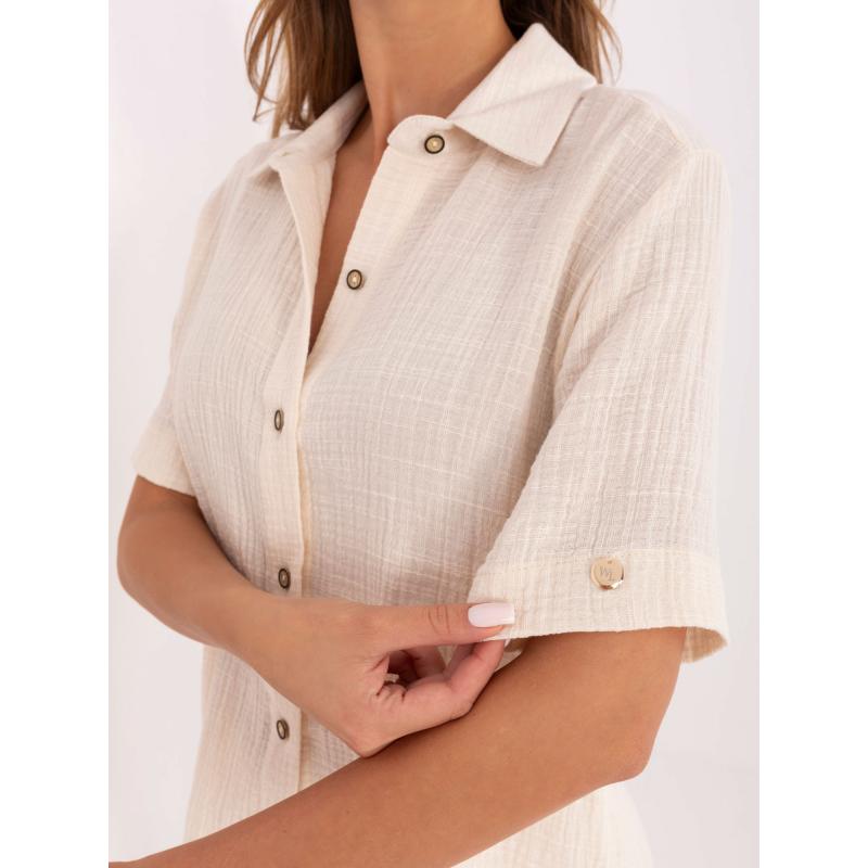 Světle béžová mušelínová souprava na léto