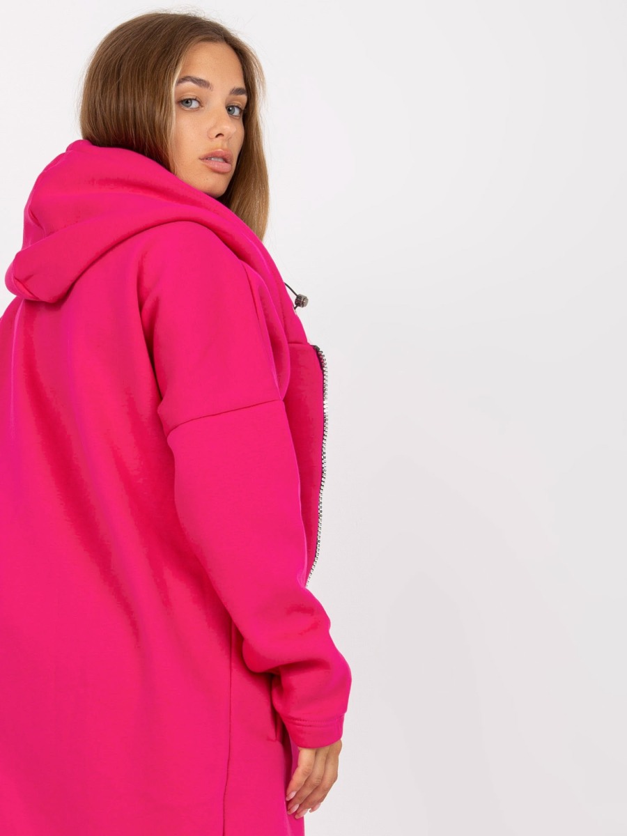 Fuchsiová basic mikina s kapucňou Tina RUE PARIS