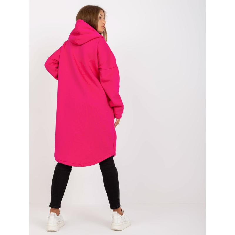 Fukszia színű alap pulóver kapucnival Tina RUE PARIS