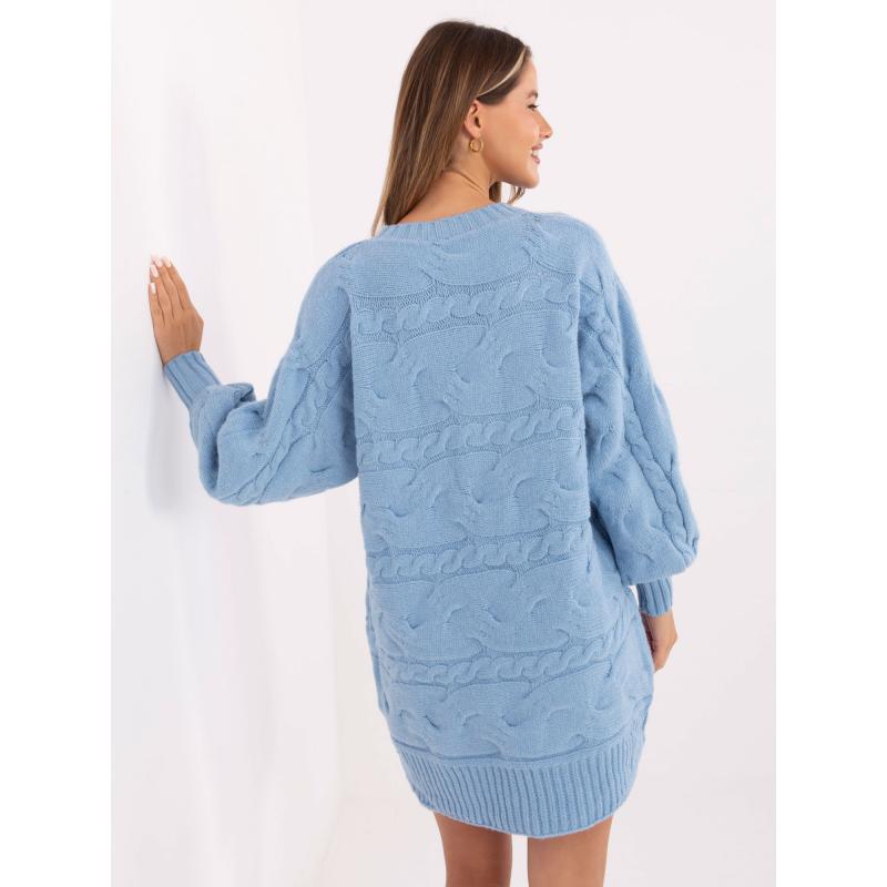 Fluoreszkáló rózsaszín, laza pulóver, rugalmas mandzsettával